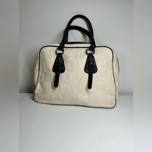 Rare NWOT Cotton/ Leather Bohemian Duffle Bag Made in Switzerland - Picture 1 of 13